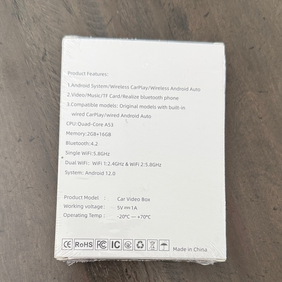 Wireless Car Video Box Android 12.0 Black - Picture 2 of 4